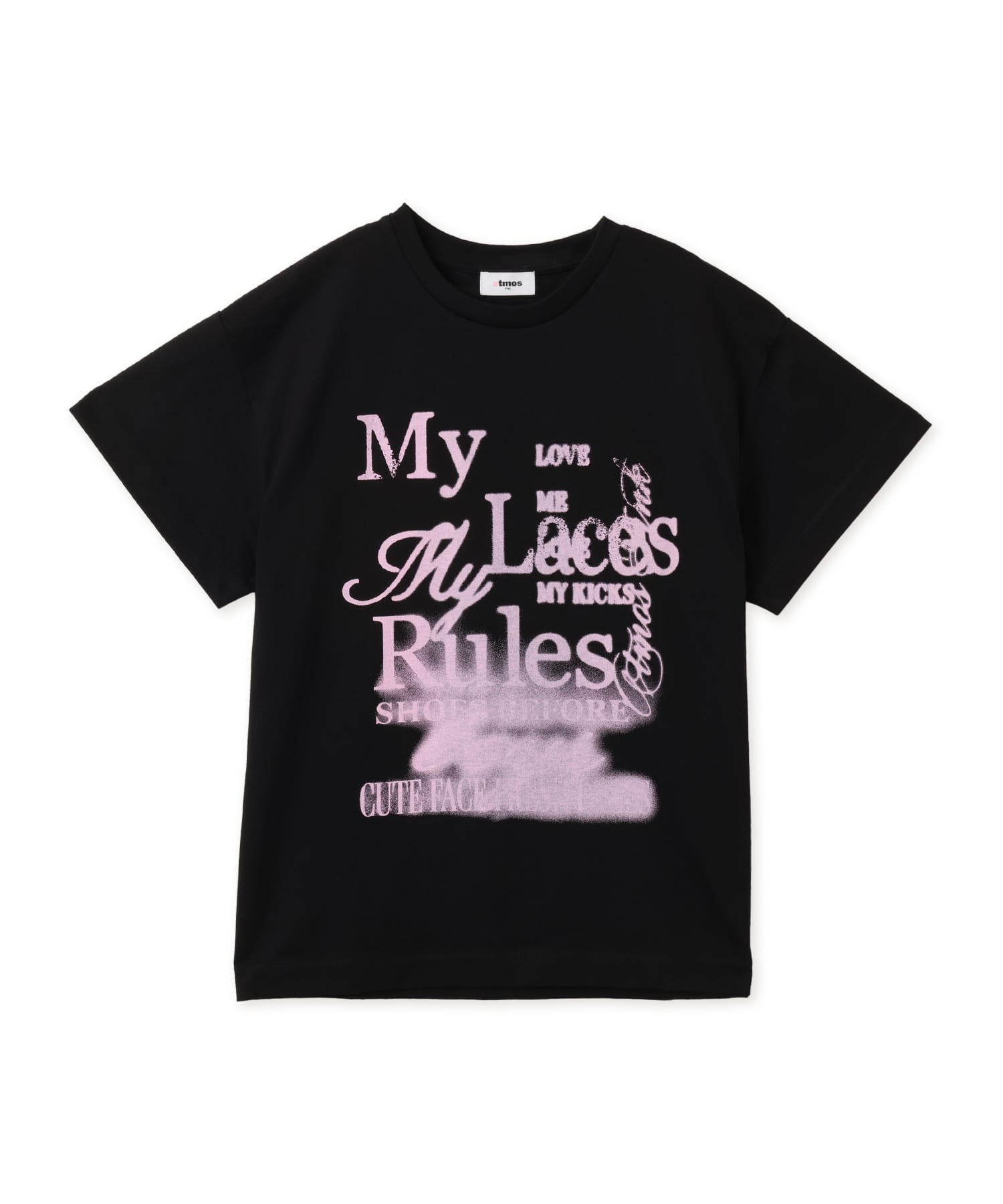 atmos pink Message Big T-shirt BLACKのメイン画像