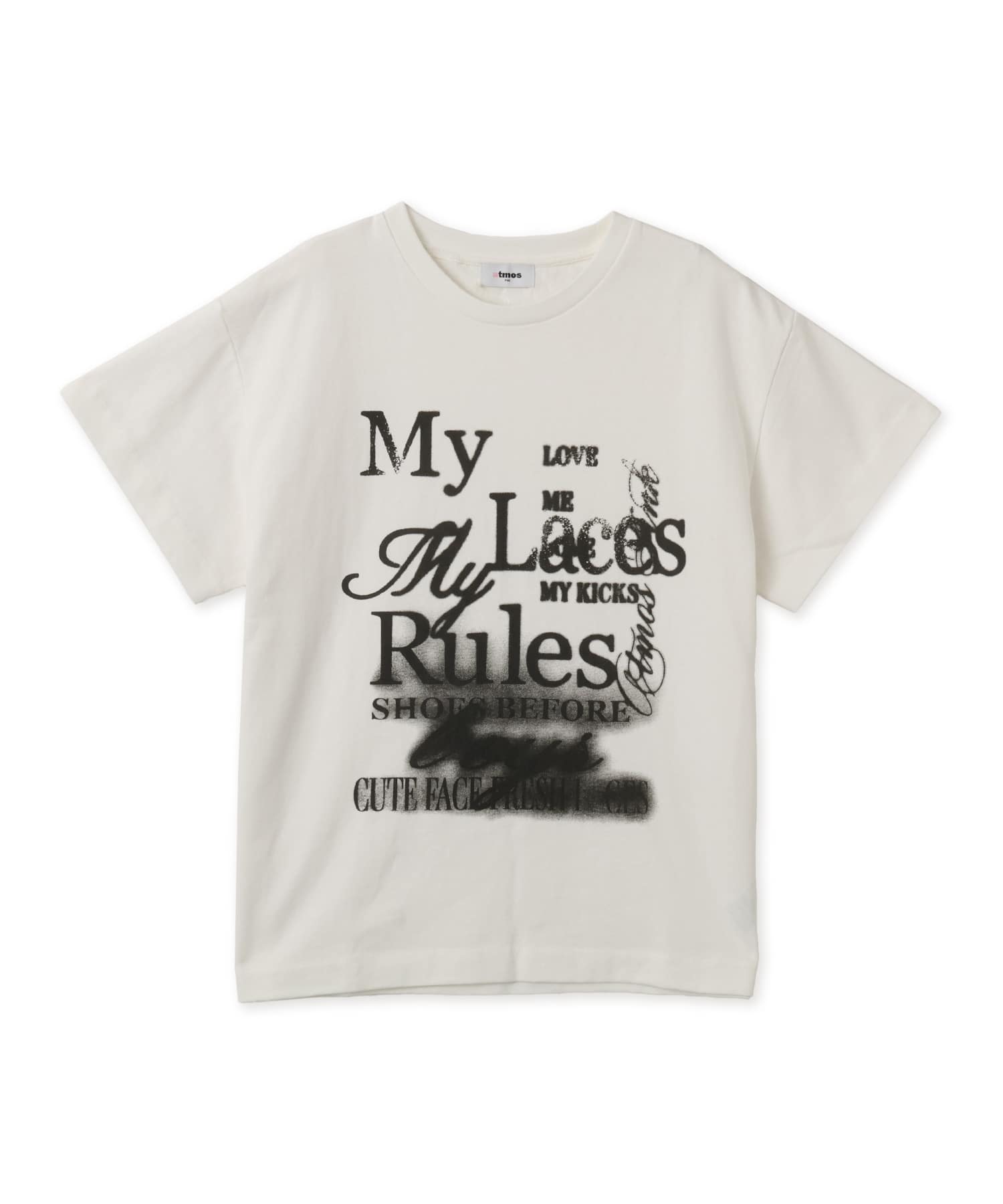 atmos pink Message Big T-shirt OFF WHITEのメイン画像