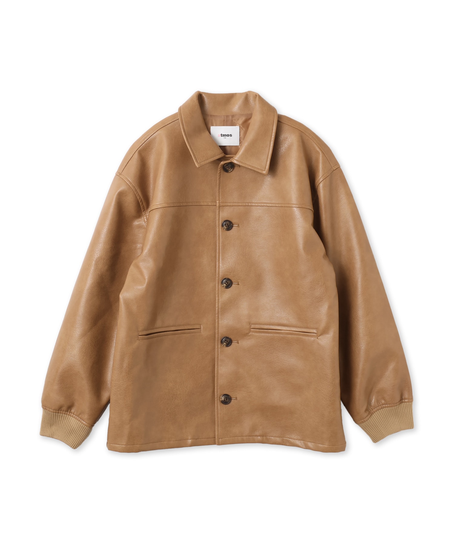 atmos pink Synthetic Leather Car Coat BEIGEのメイン画像