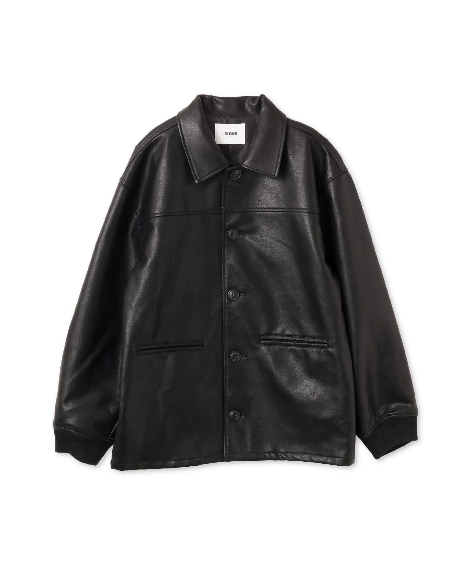 atmos pink Synthetic Leather Car Coat BLACKのメイン画像