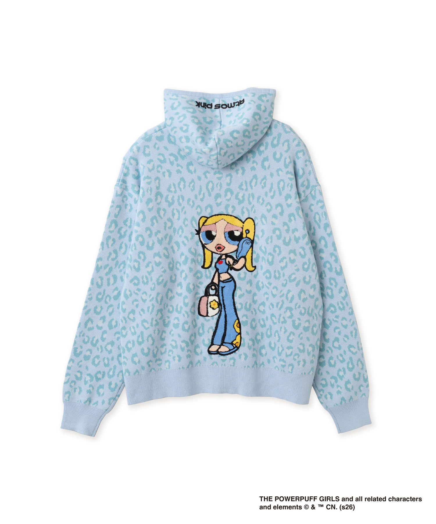 The Powerpuff Girls x atmos pink Leopard Zip-up Hoodie BLUEのメイン画像
