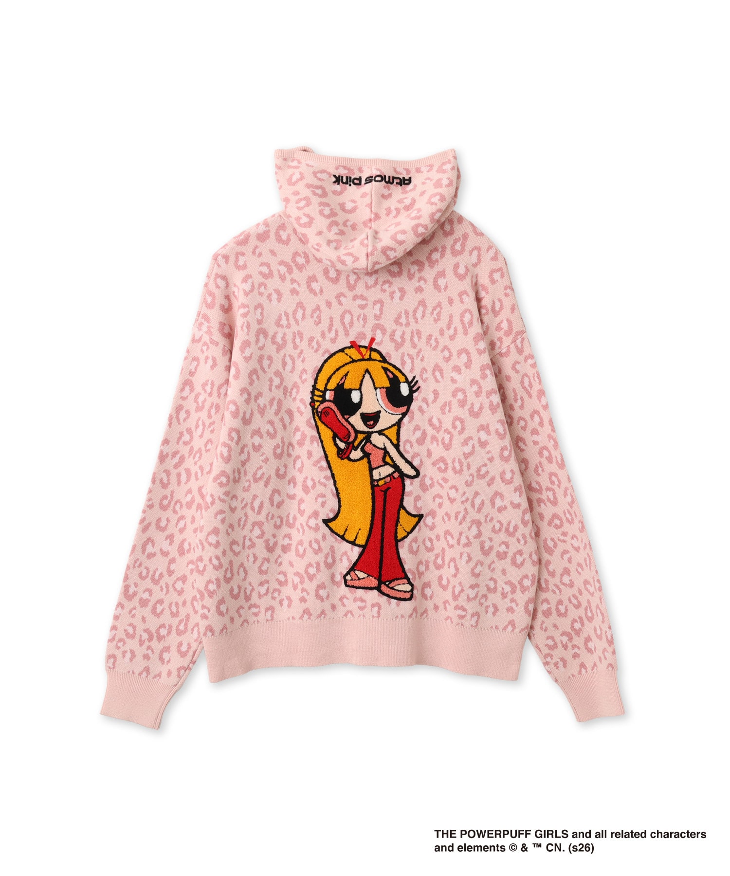 The Powerpuff Girls x atmos pink Leopard Zip-up Hoodie REDのメイン画像