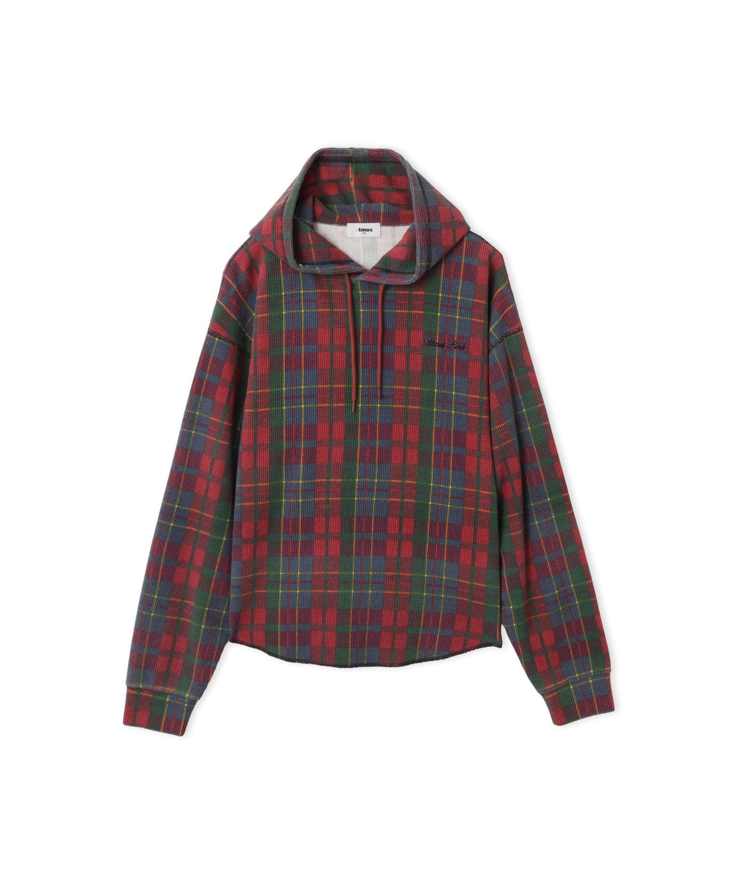 atmos pink Plaid Thermal Hoodie REDのメイン画像