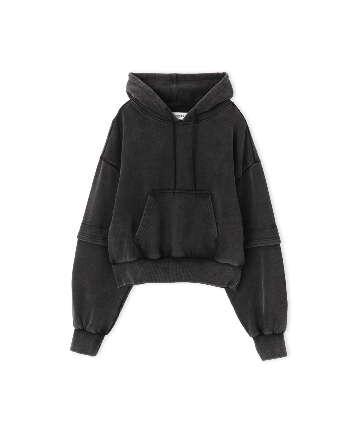 atmos pink Layered Sweat Hoodie BLACKのメイン画像