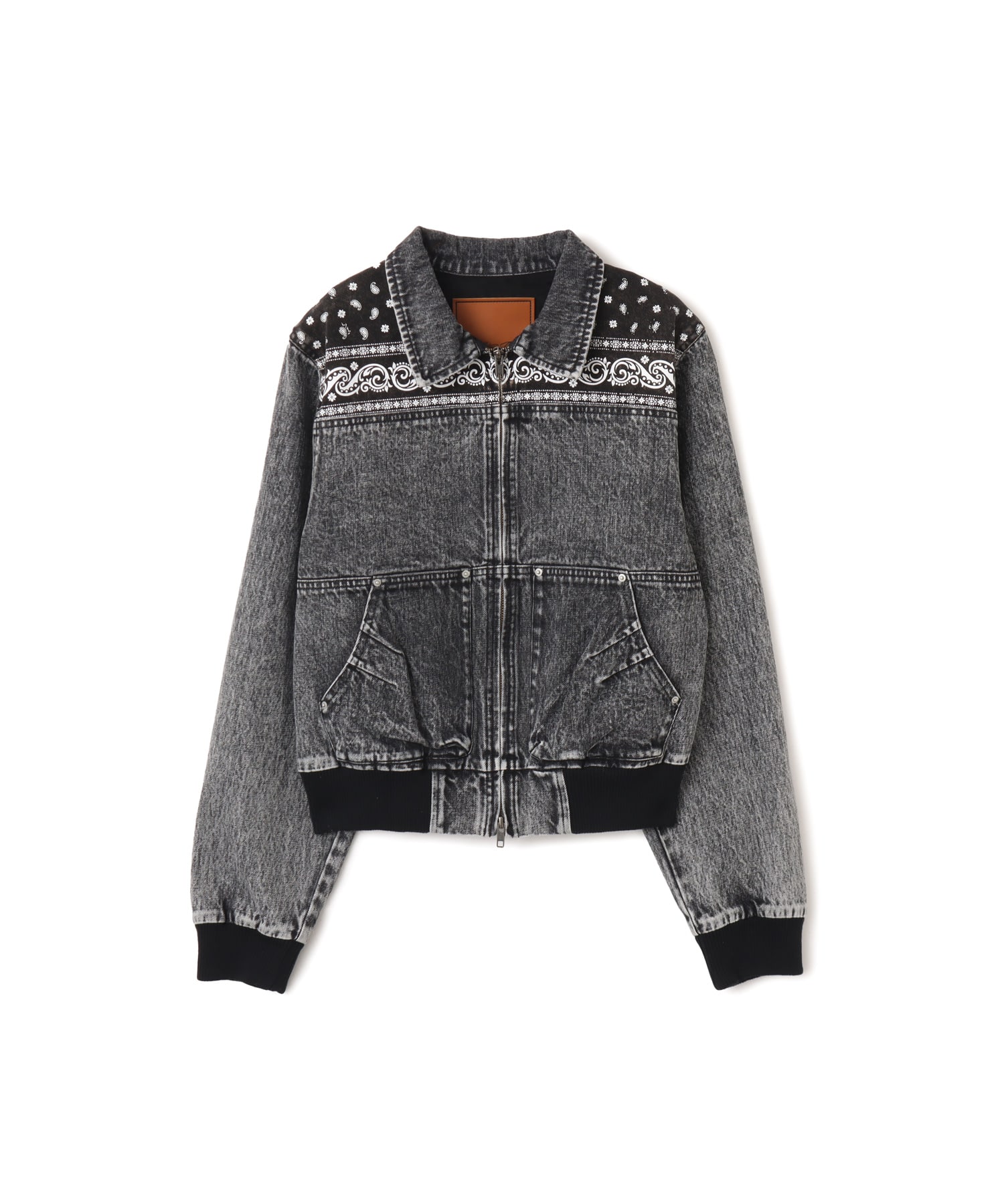 atmos pink Panelled Bandana Denim Jacket BLACKのメイン画像