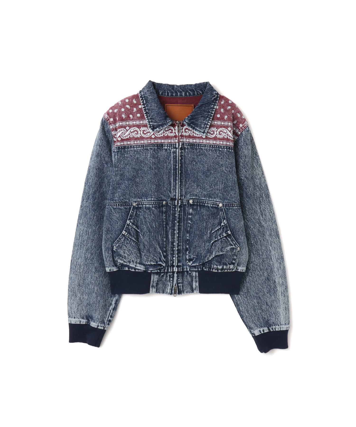 atmos pink Panelled Bandana Denim Jacket BLUEのメイン画像