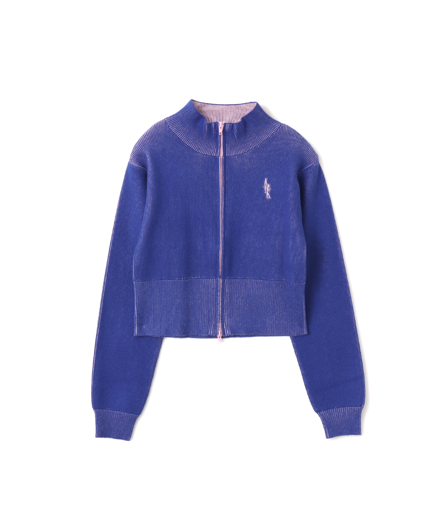 atmos pink Rib Knit Zip-up Top BLUEのメイン画像