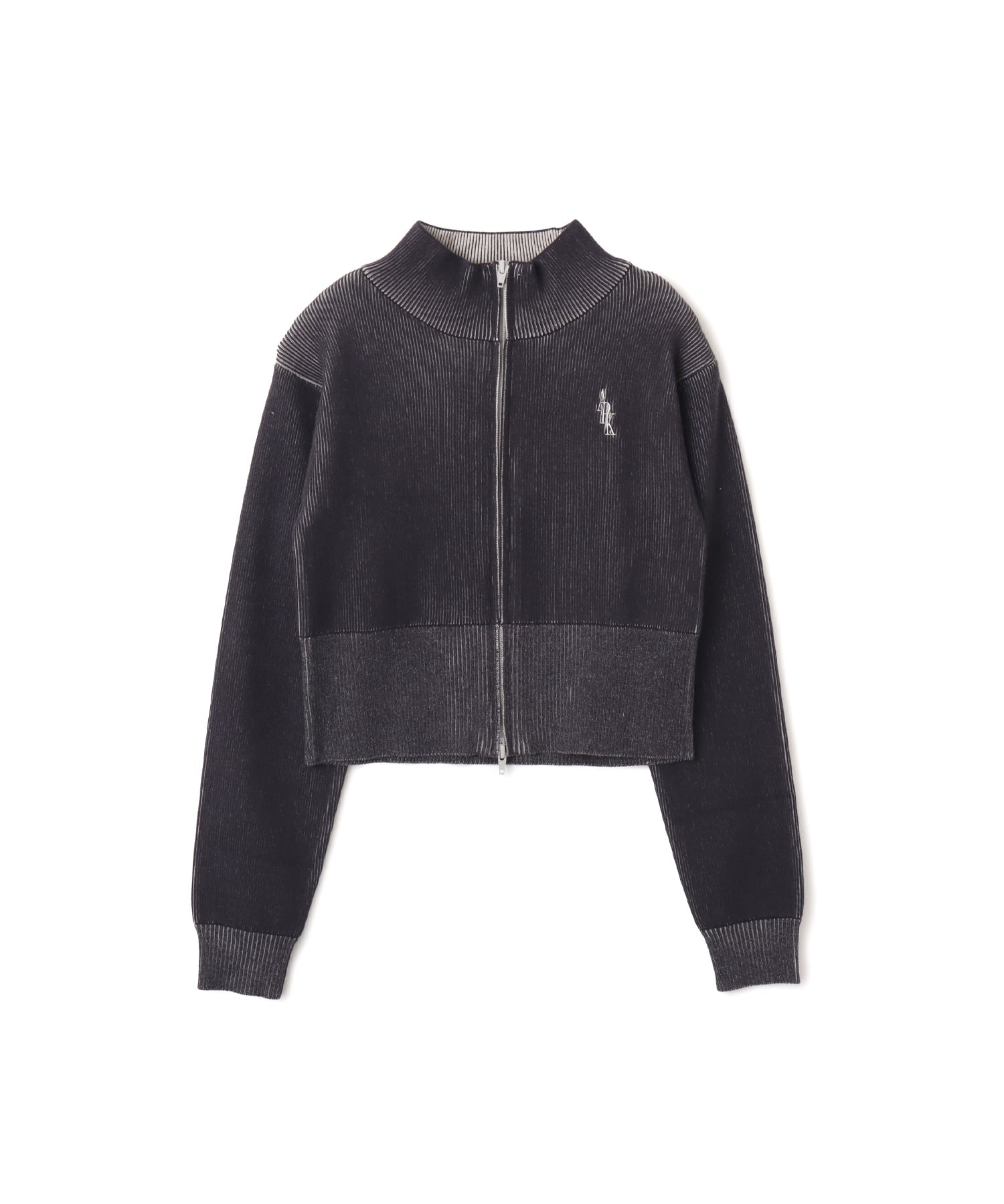 atmos pink Rib Knit Zip-up Top CHARCOALのメイン画像