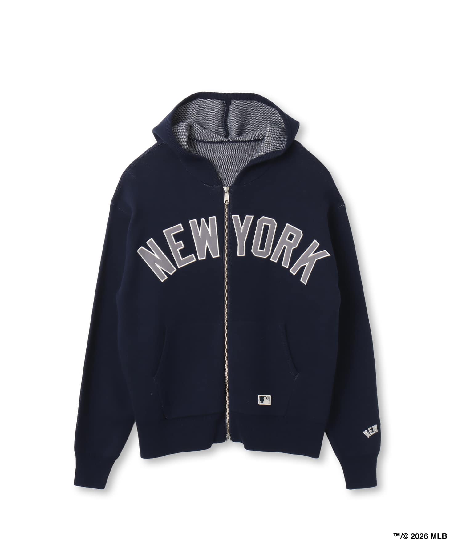 atmos pink x MLB Knit Hoodie NAVYのメイン画像