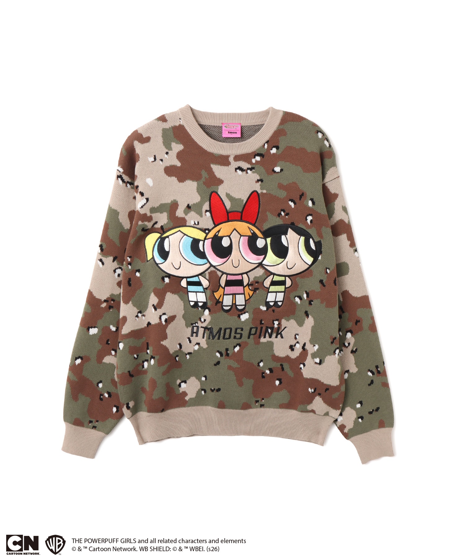 The Powerpuff Girls x atmos pink Embroidary Sweater CAMOUFLAGEのメイン画像