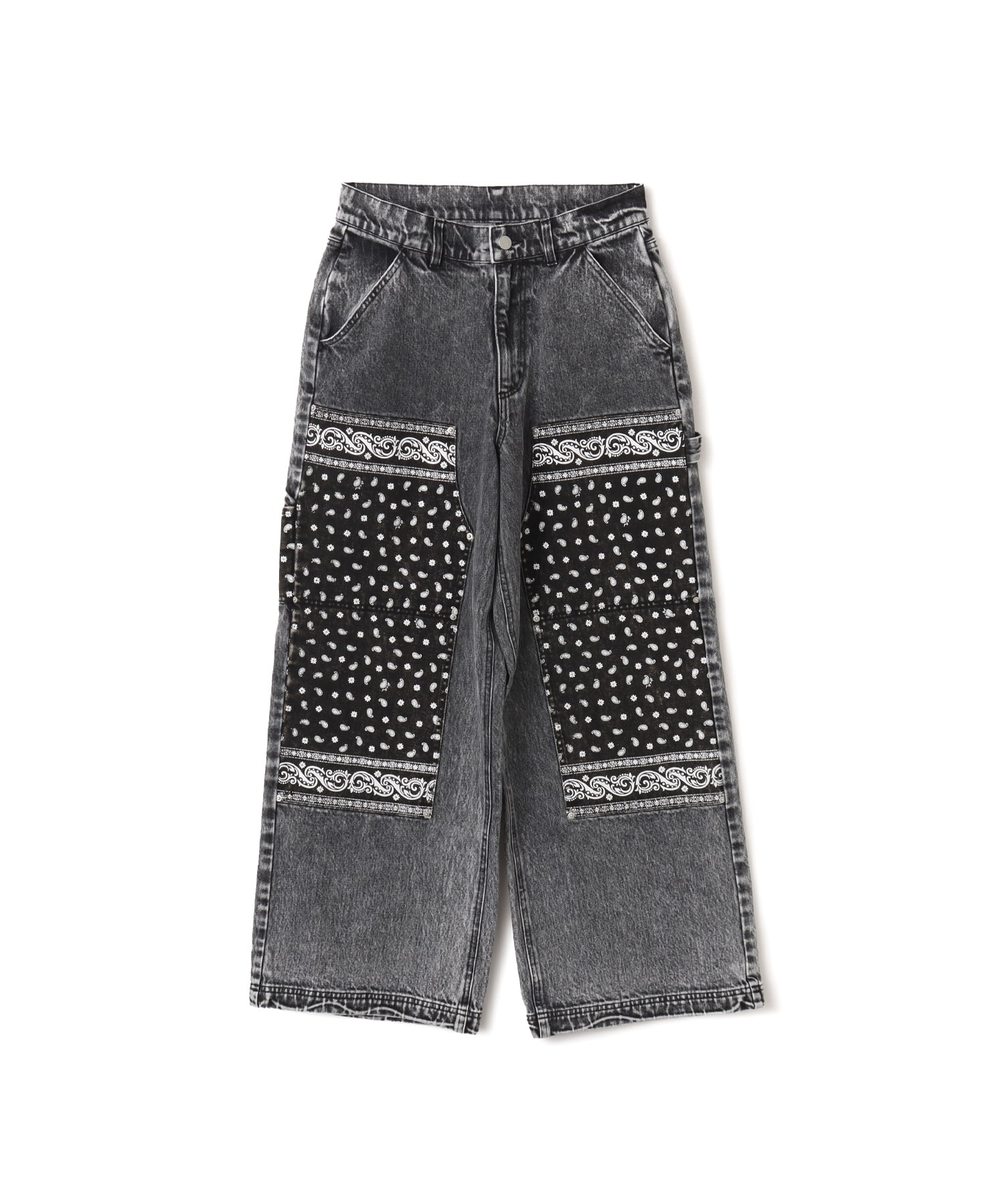 atmos pink Panelled Bandana Denim Pants BLACKのメイン画像