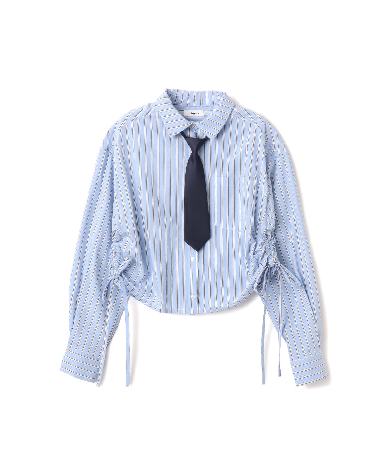 atmos pink Shirring Cropped Shirt SAXのメイン画像