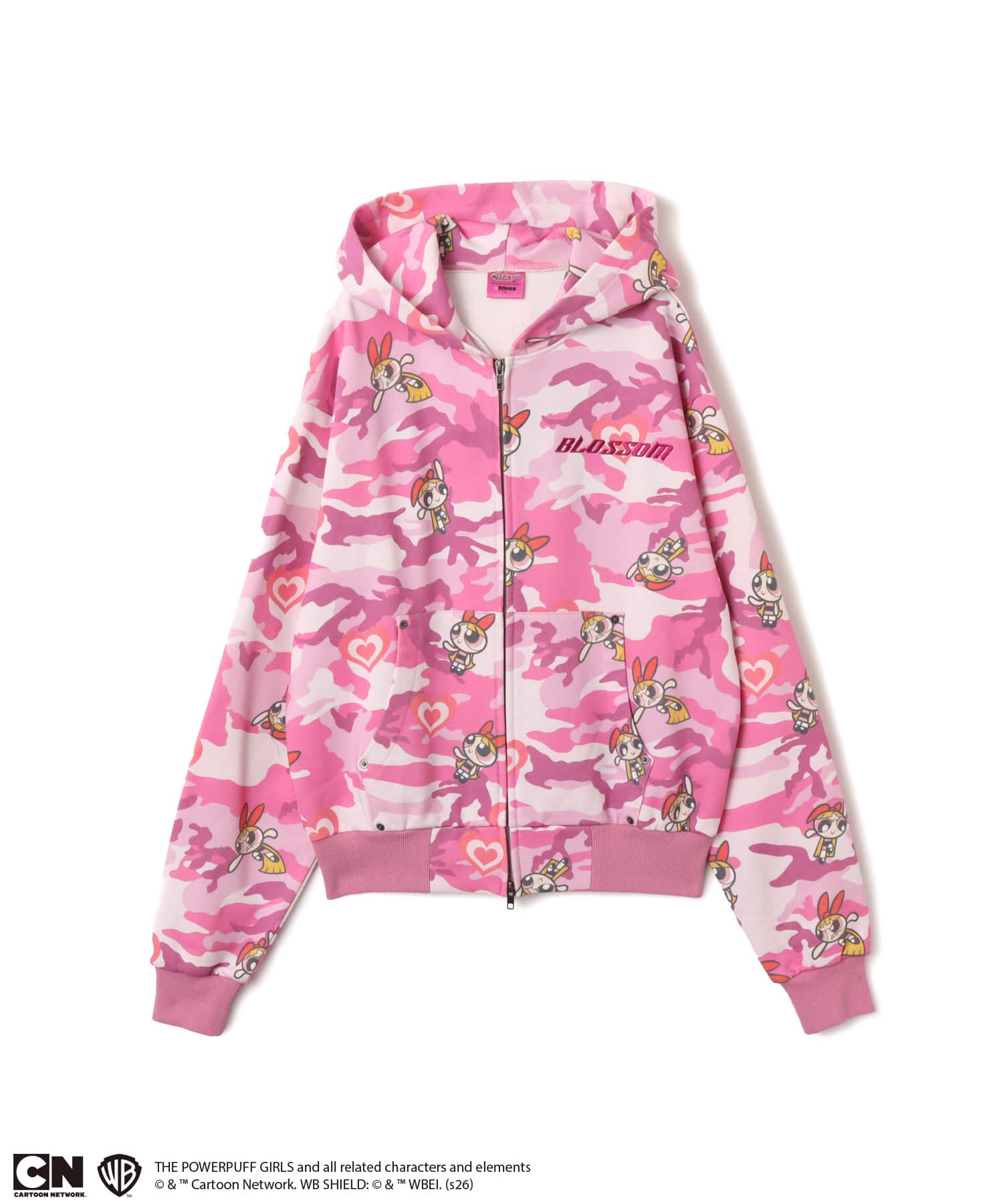 The Powerpuff Girls x atmos pink Camouflage Zip-up Hoodie PINKのメイン画像