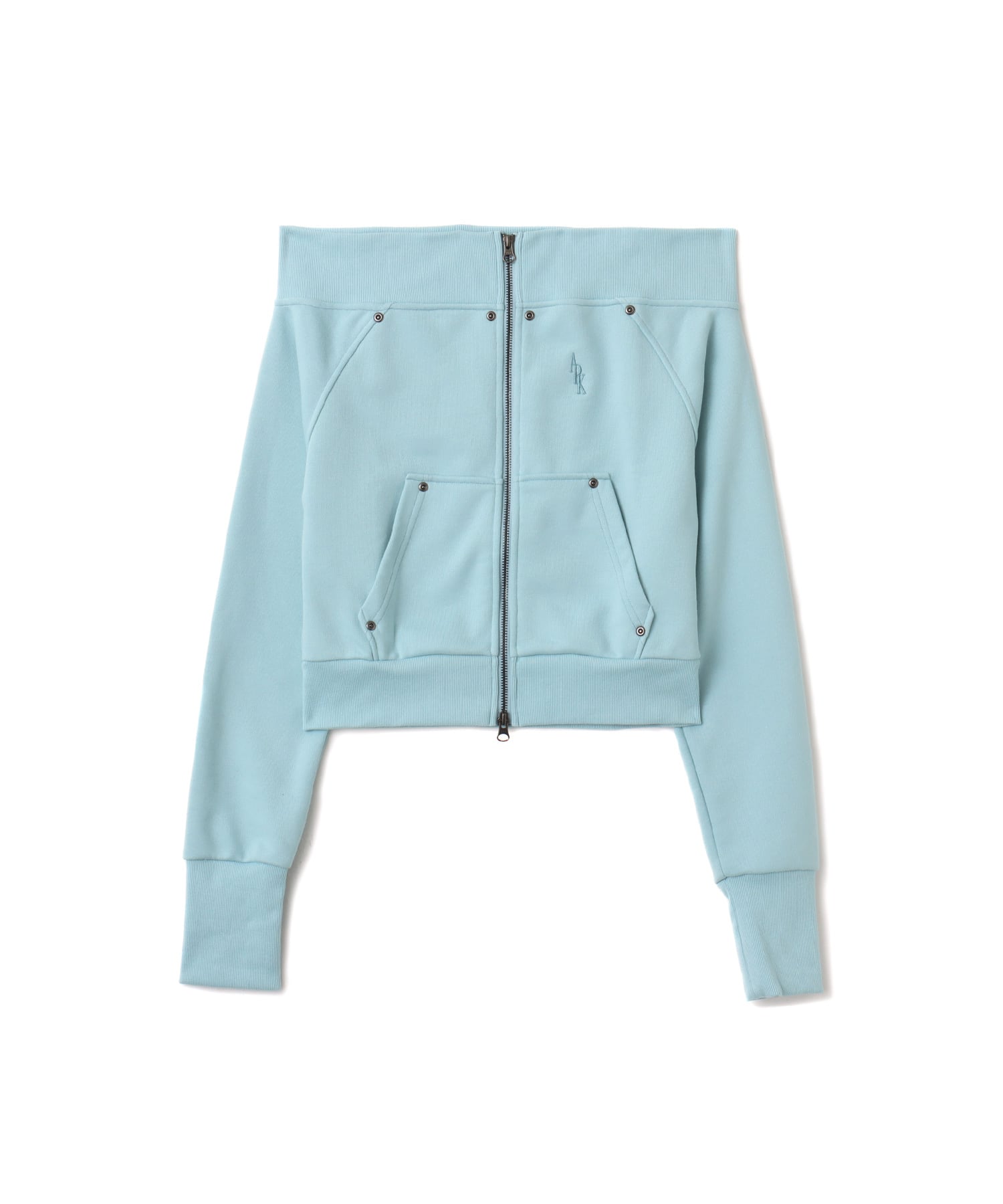 atmos pink Off-shoulder Sweat Zip-up BLUEのメイン画像