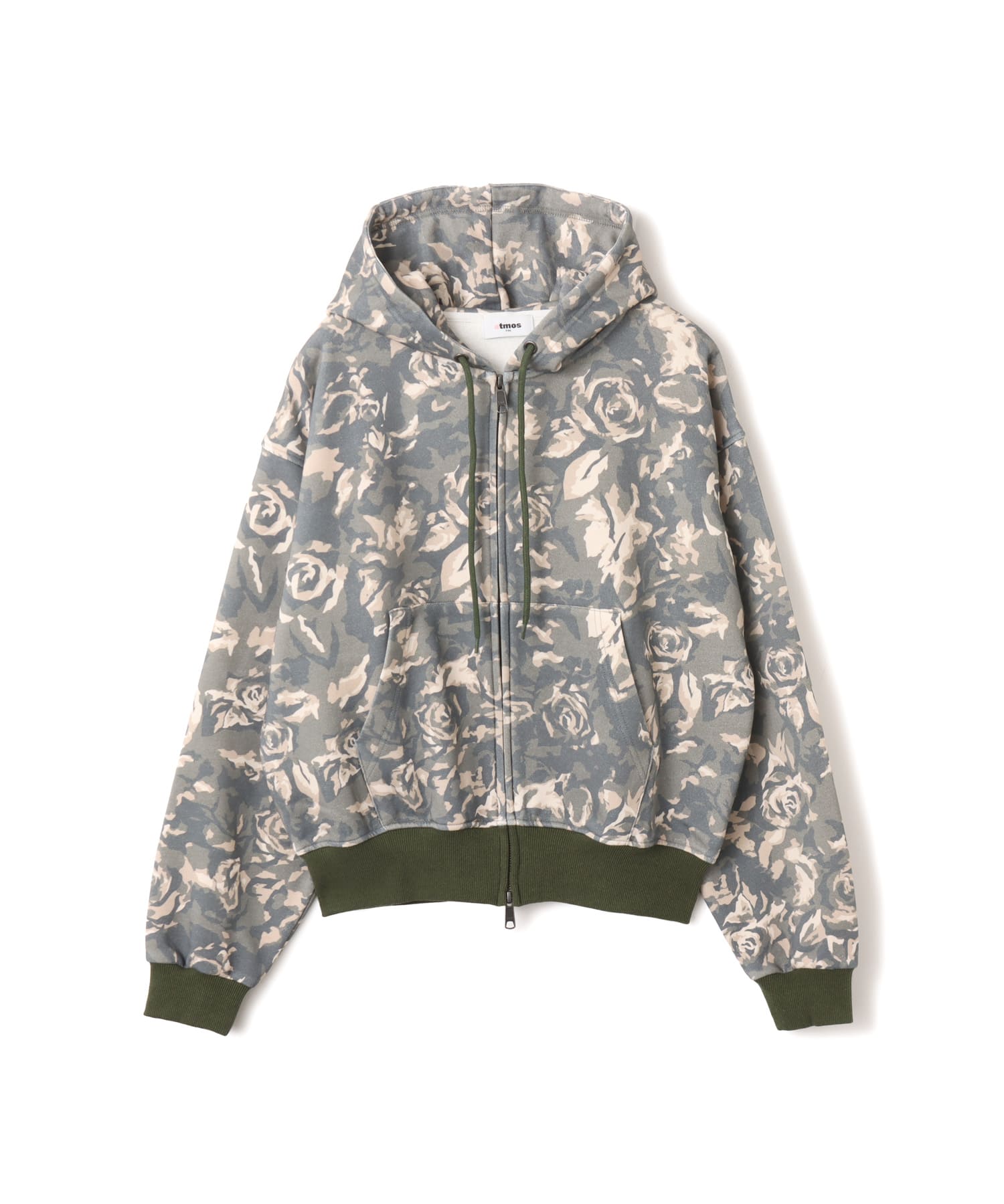 atmos pink Rose Camouflage Zip-up Hoodie KHAKIのメイン画像