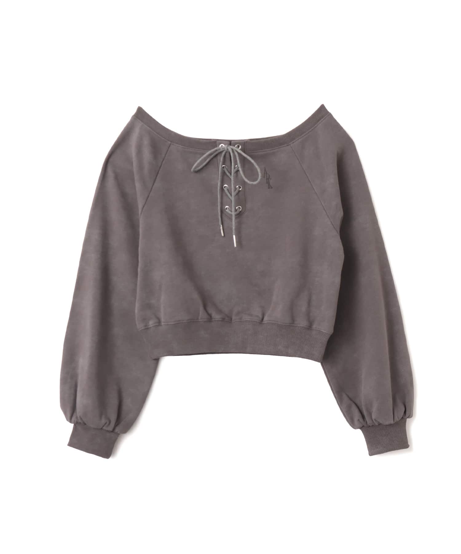 atmos pink Lace-up Sweat Top CHARCOALのメイン画像