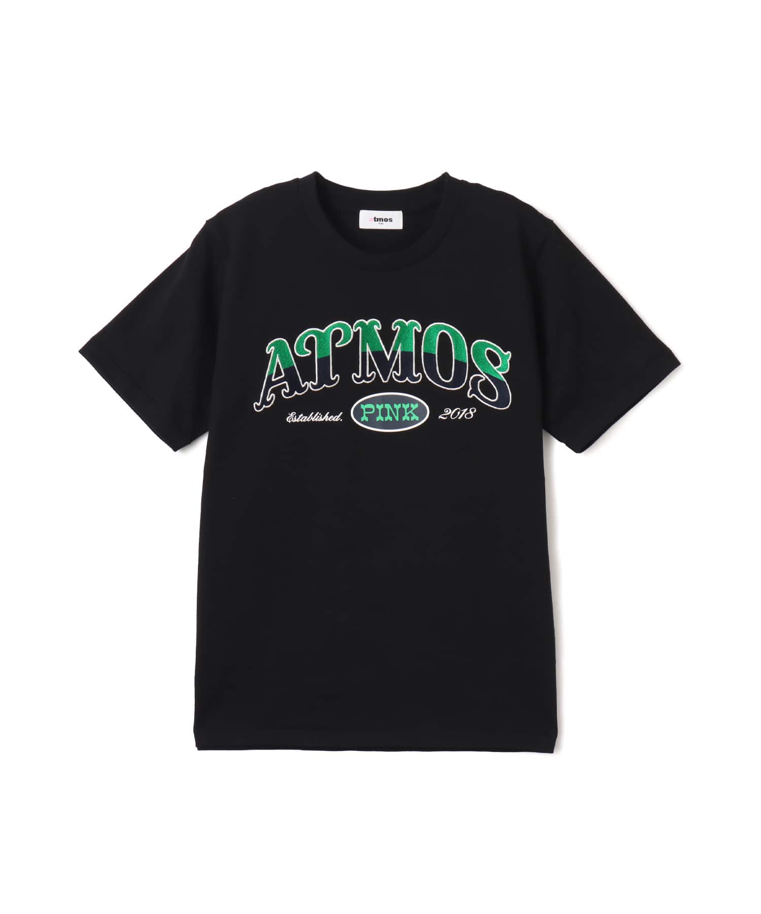 atmos pink Embroidery Logo T-shirt BLACKのメイン画像