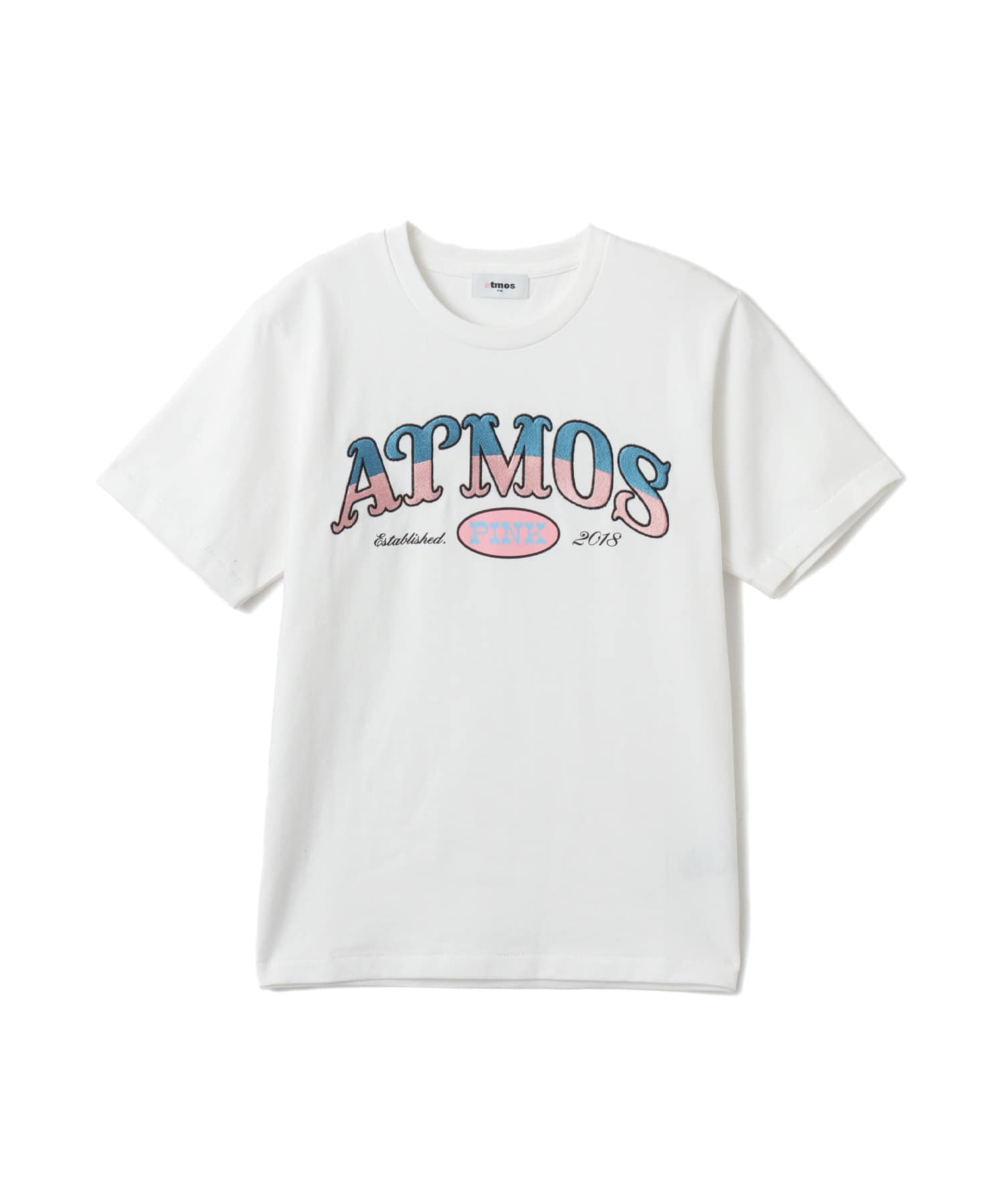 atmos pink Embroidery Logo T-shirt WHITEのメイン画像