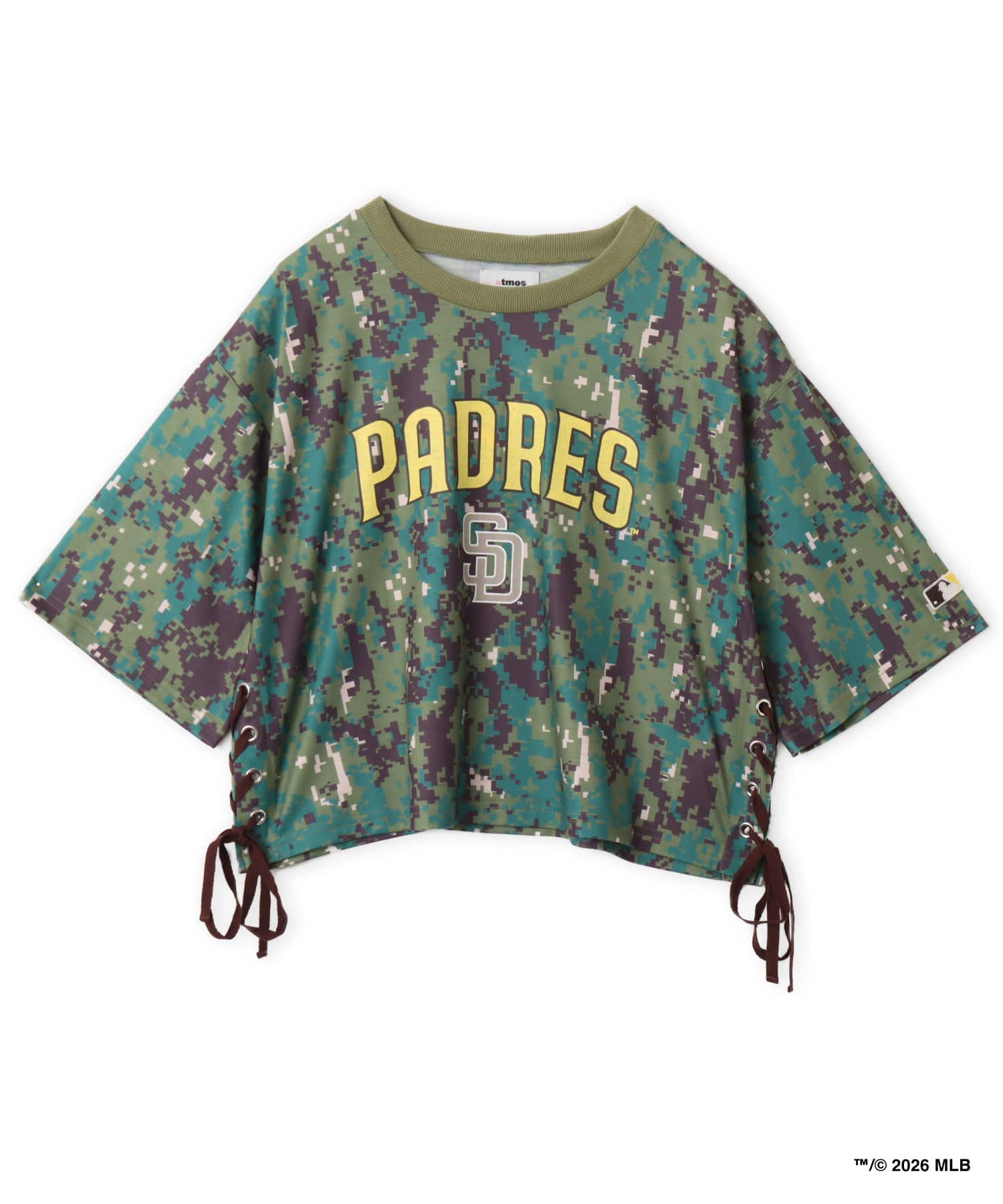 atmos pink x MLB Lace-up T-shirt CAMOUFLAGEのメイン画像