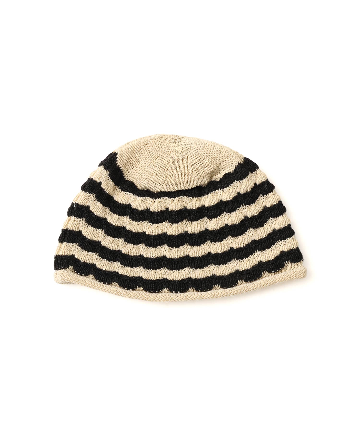 atmos pink Striped Summer Knit Hat WHITEのメイン画像