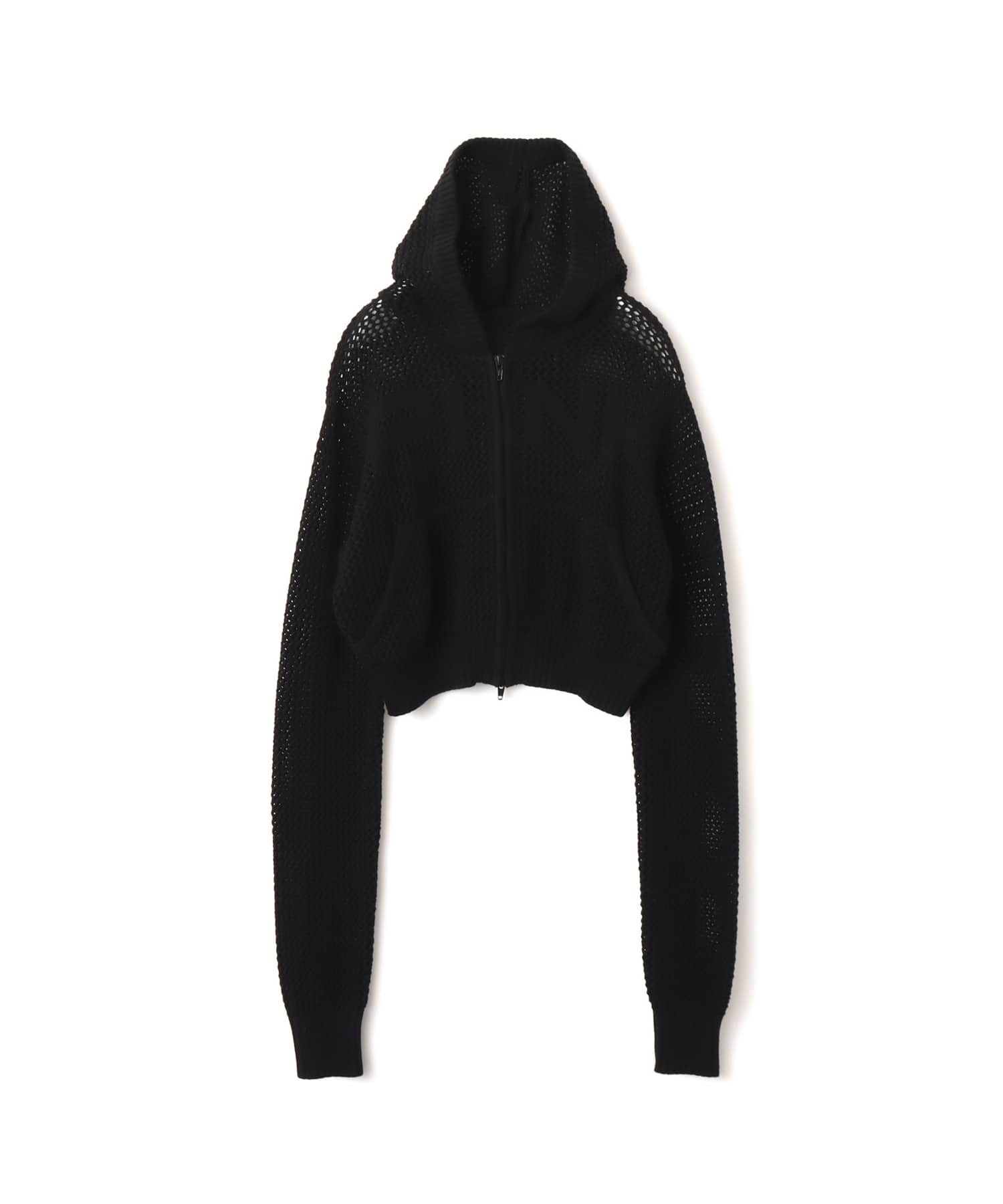 atmos pink Pointelle Knit Zip-up Hoodie BLACKのメイン画像