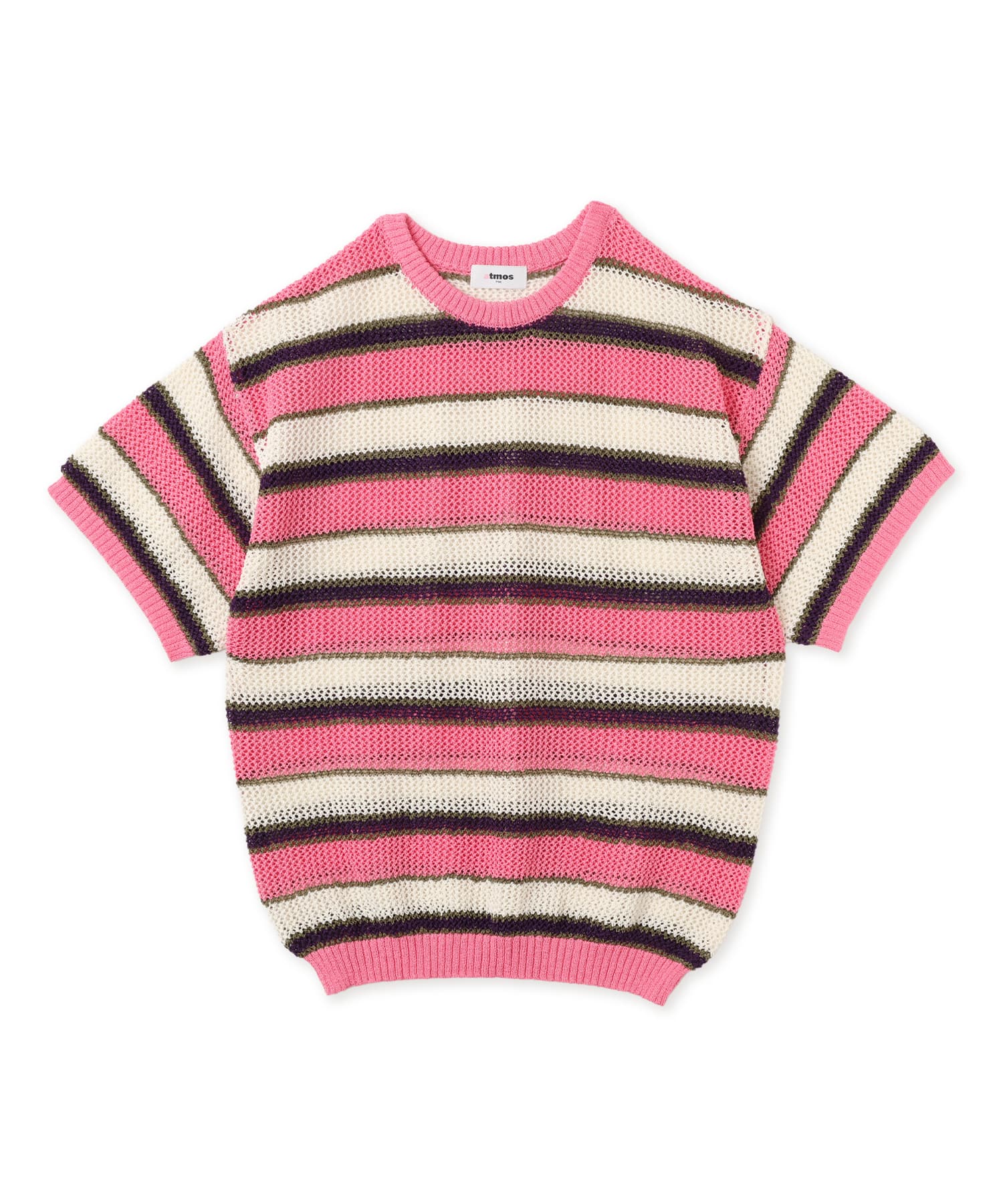 atmos pink Border Mesh Knit Tops PINK（アトモス ピンク ボーダー