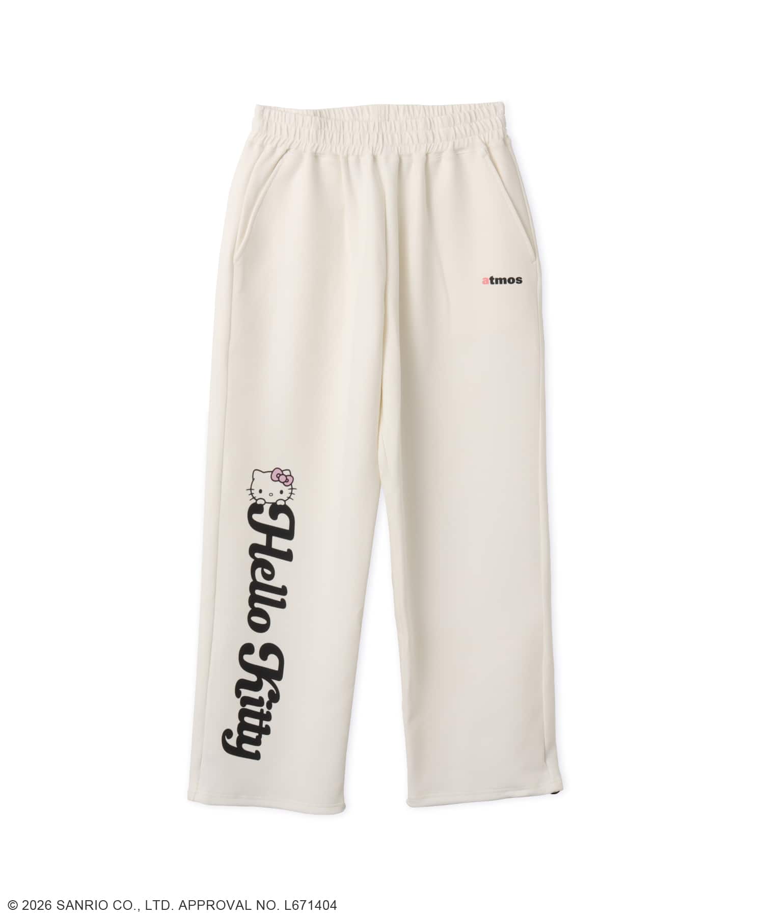 atmos pink x HELLO KITTY Sweat Pants WHITEのメイン画像