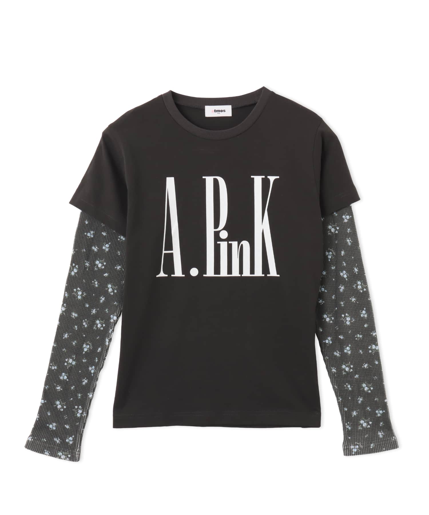 atmos pink Layered Print LS T-shirt BLACKのメイン画像