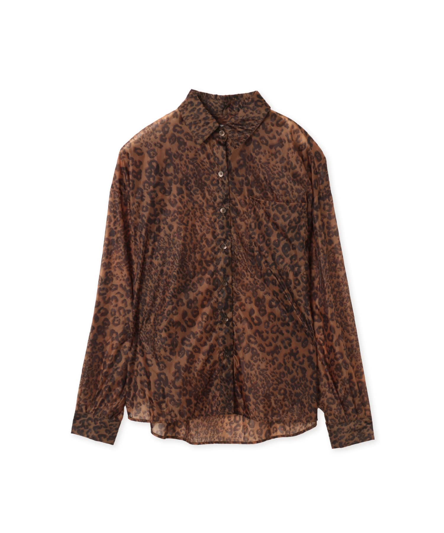 atmos pink Leopard Pattern Sheer Shirt  BROWNのメイン画像