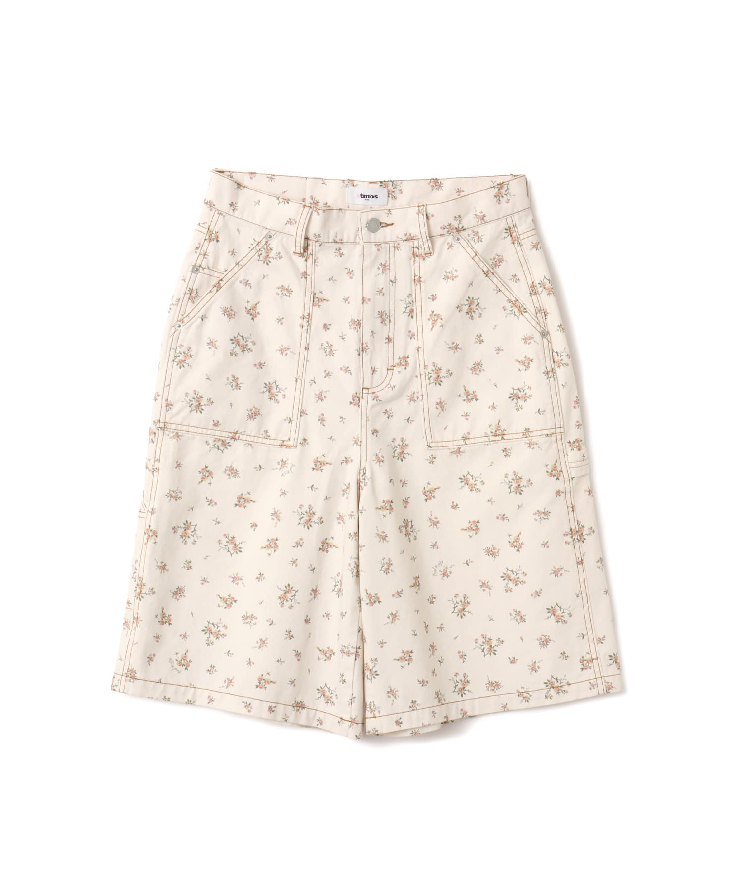 atmos pink Floral Work Half Pants WHITEのメイン画像