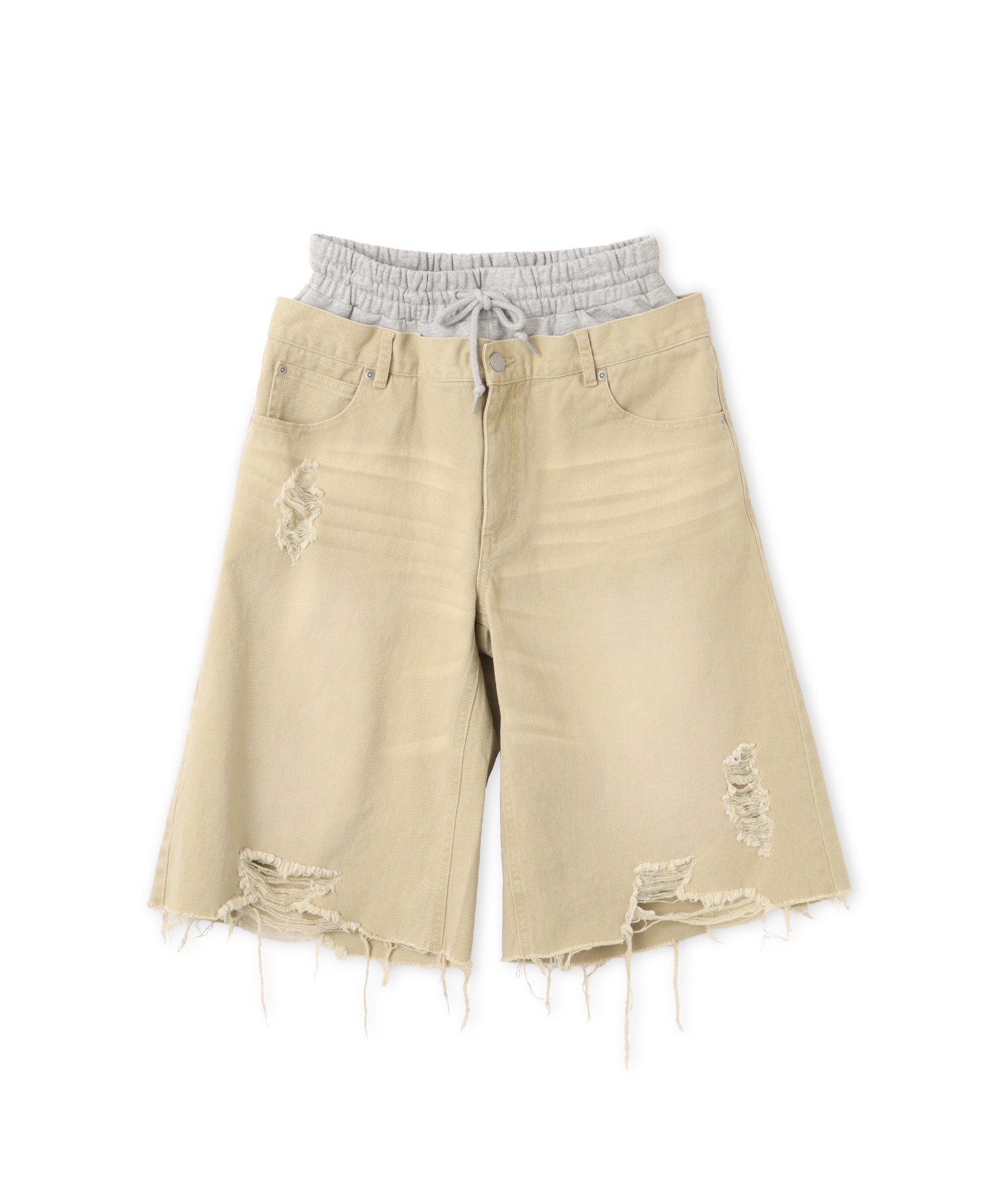 atmos pink Layered Denim Half Pants BEIGEのメイン画像