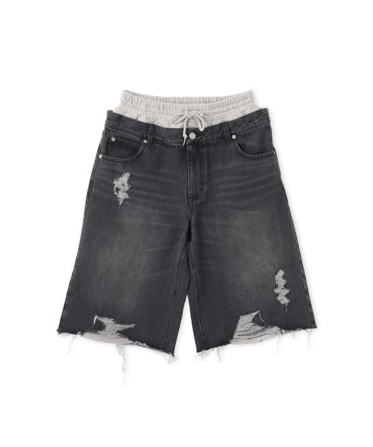 atmos pink Layered Denim Half Pants BLACKのメイン画像