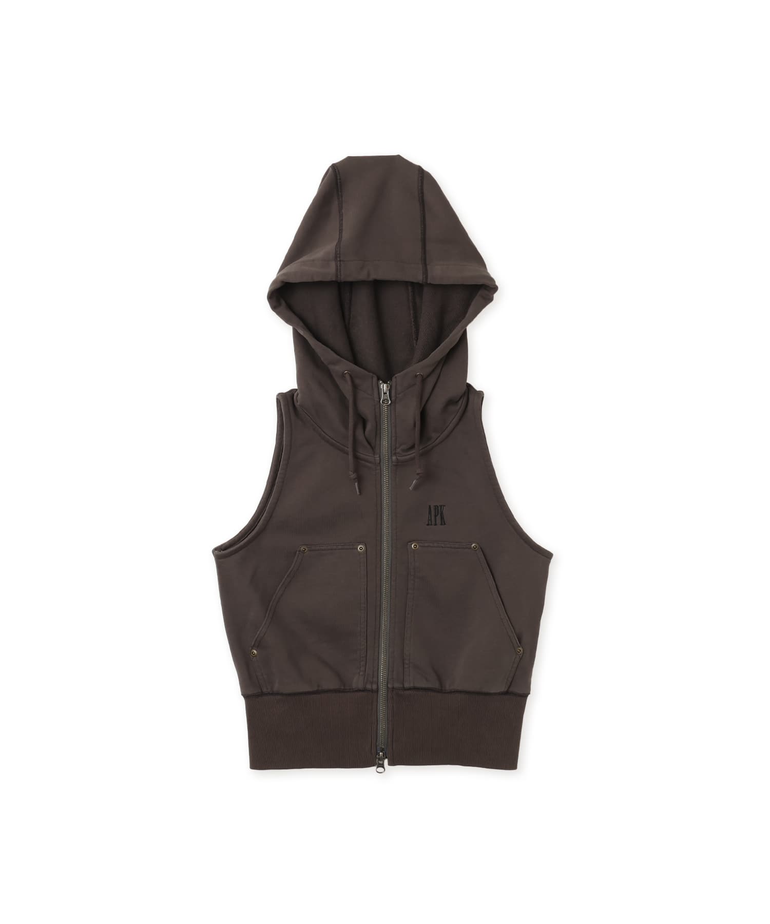 atmos pink No Sleeve Zip-up Hoodie BLACKのメイン画像
