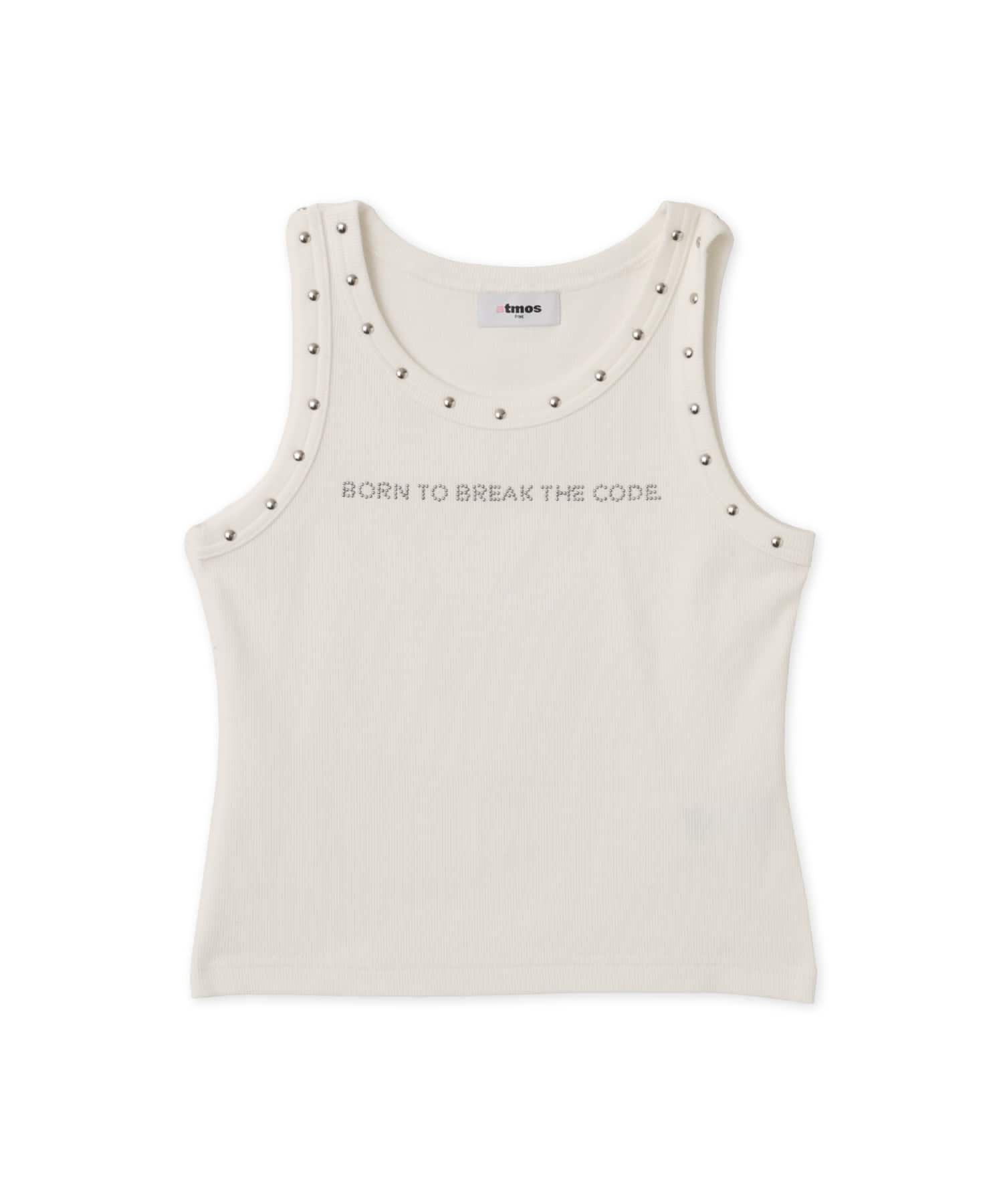 atmos pink Studs Tank Top WHITEのメイン画像