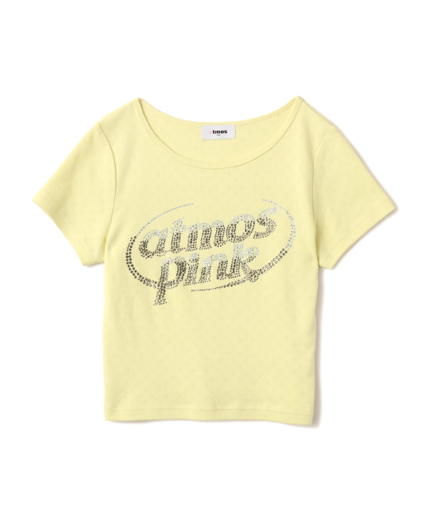 atmos pink Rhinestone Logo T-shirt YELLOWのメイン画像