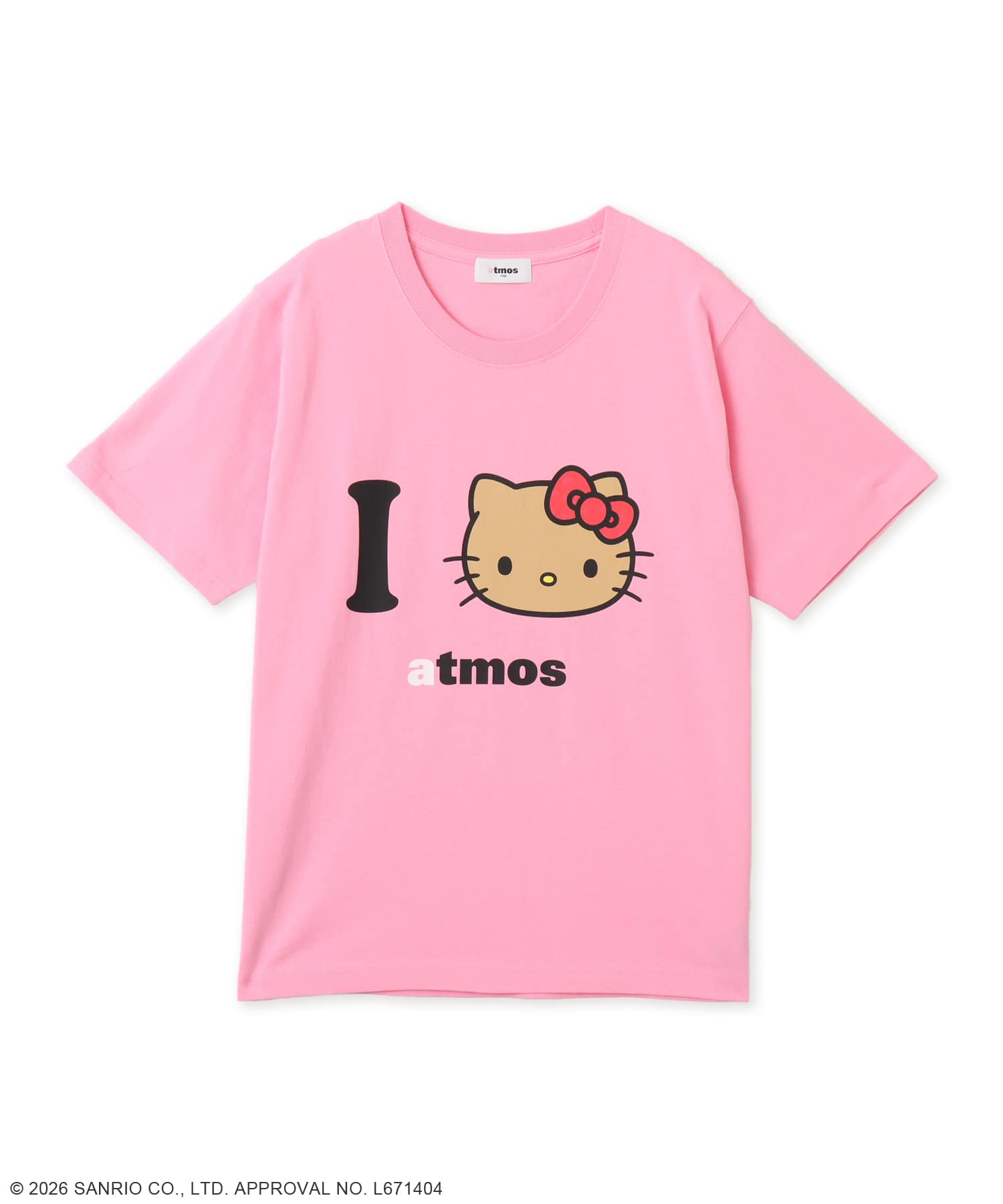 atmos pink x HELLO KITTY I Love atmos T-shirt PINKのメイン画像