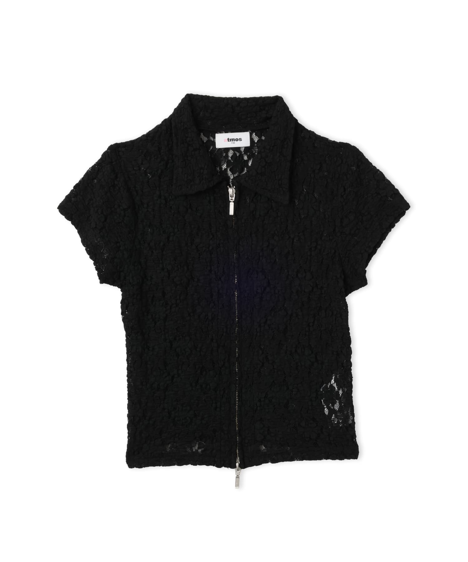 atmos pink Lace Zip-up Shirt BLACKのメイン画像