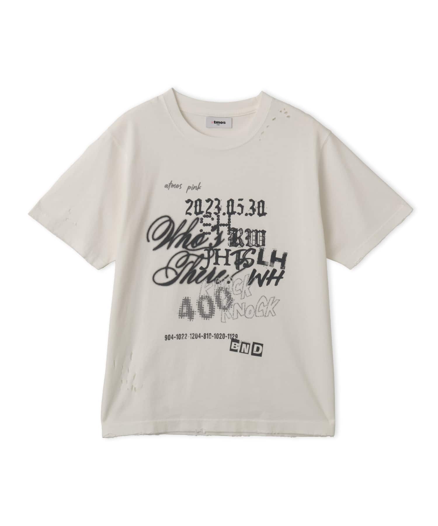 BOYNEXTDOOR x atmos pink T-shirt OFF WHITEのメイン画像