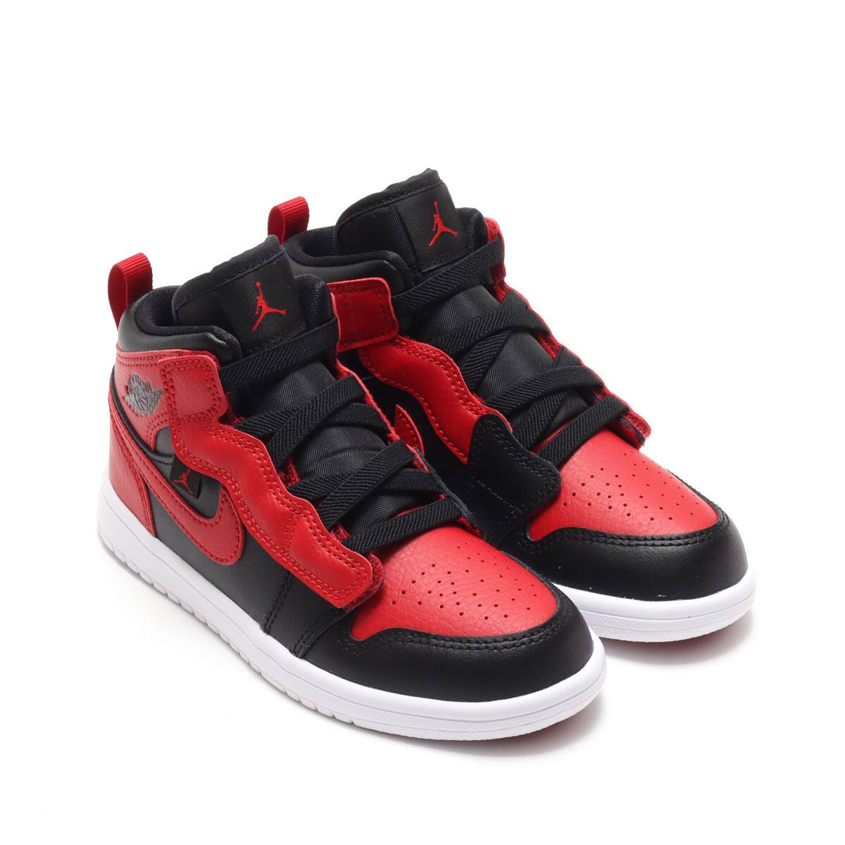 JORDAN BRAND JORDAN 1 MID ALT (PS) BLACK/GYM RED-WHITE 20HO-I