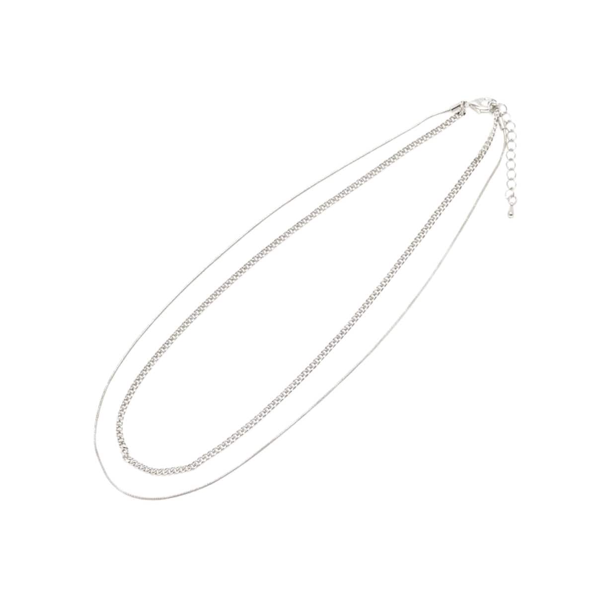 atmos pink ダブルチェーンネックレス SILVERのメイン画像