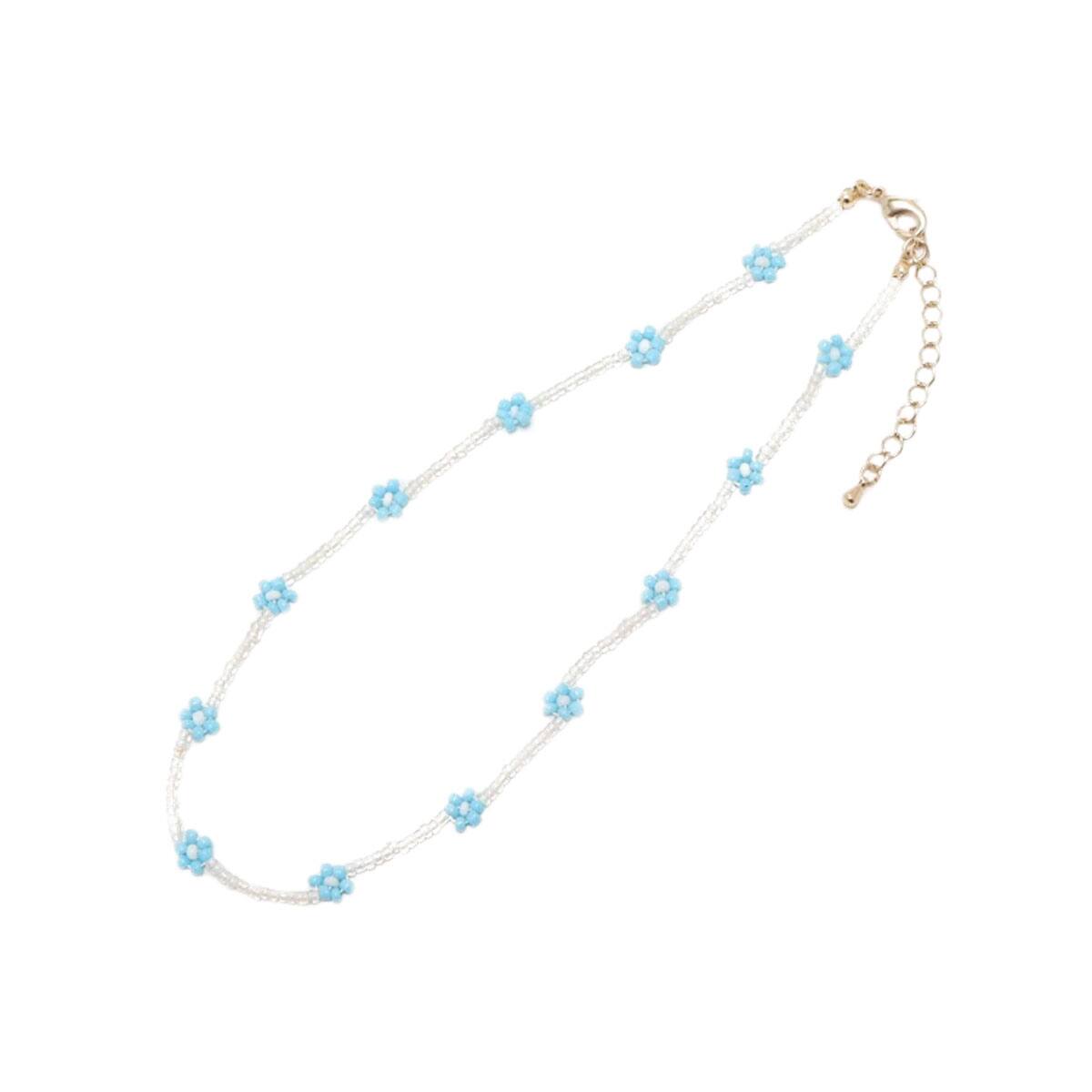 atmos pink ビーズフラワーネックレス BLUEのメイン画像