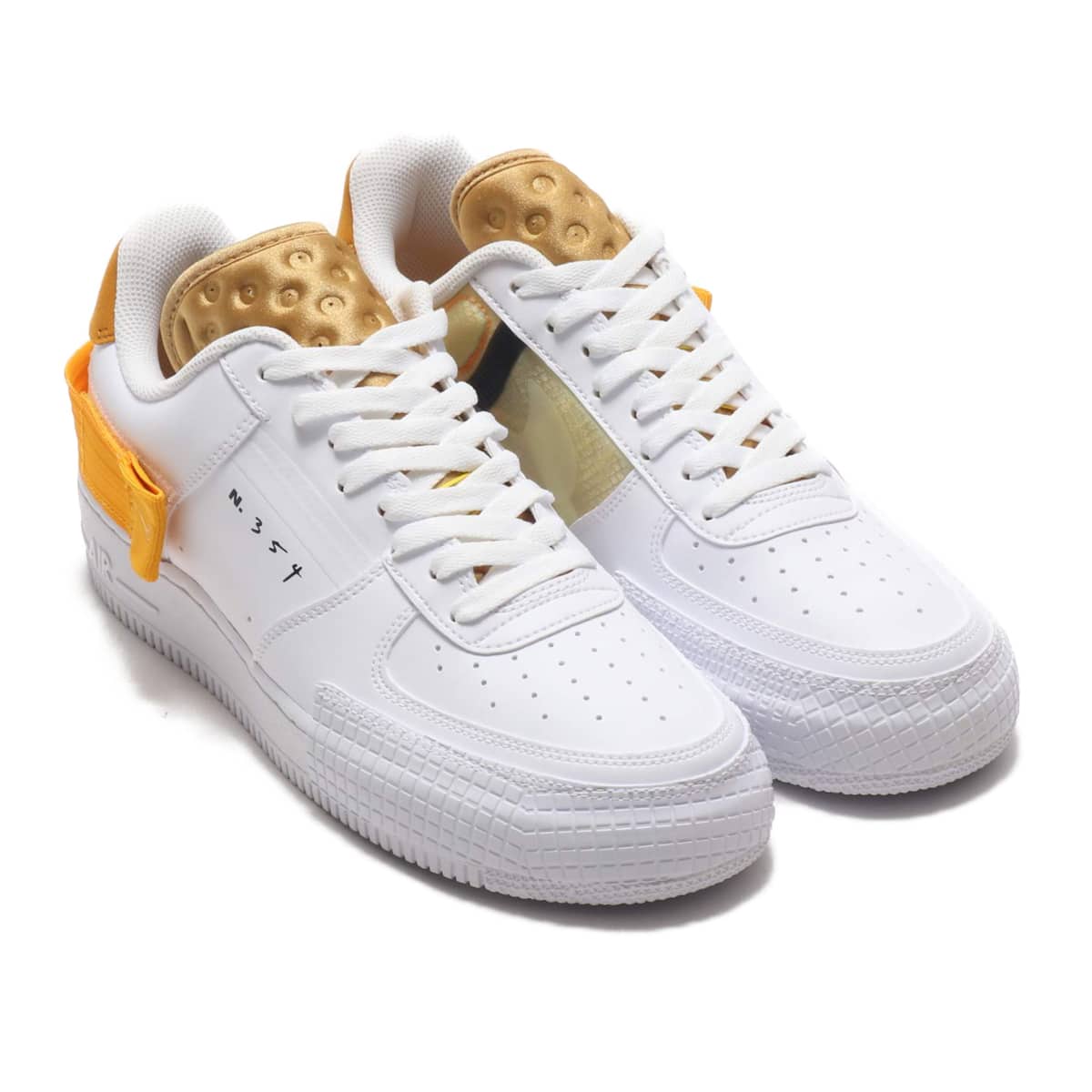 nike af1 white and gold