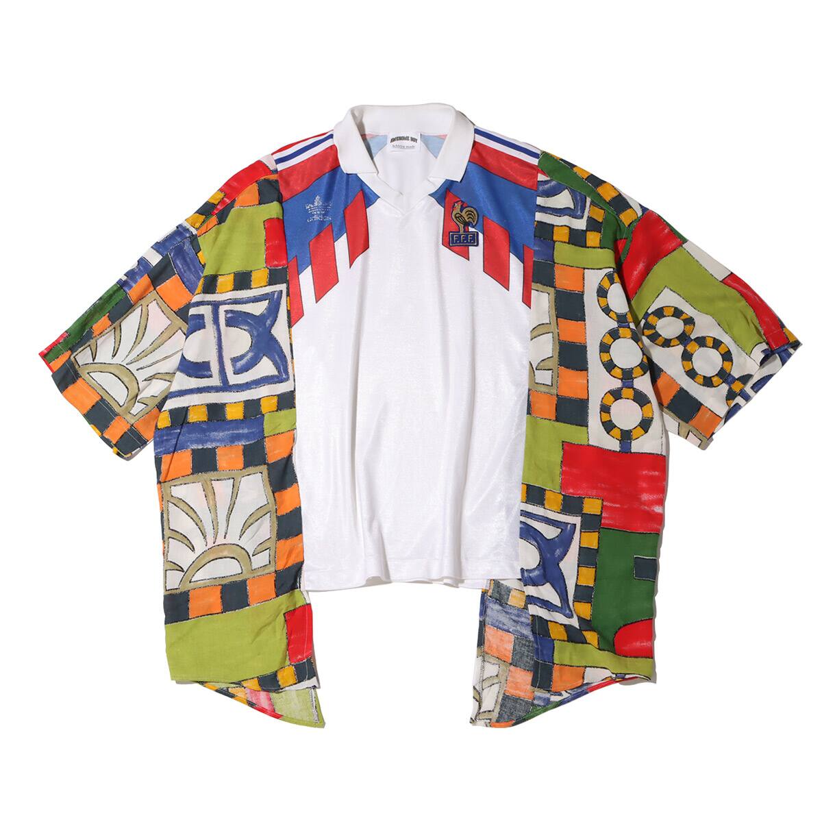 Awesome Boy REMAKE SOCCER ALOHA SHIRT WHITE 21SU-I_photo_large