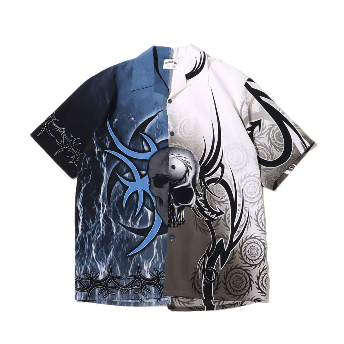 Awesome Boy REMAKE SWITCHED RAYON SHIRT NAVY/WHITE 21SU-I_photo_large