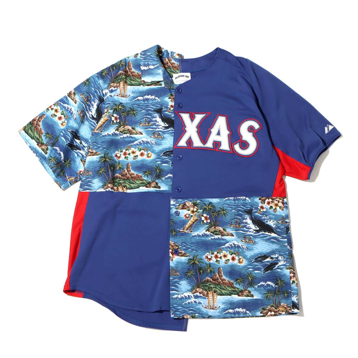 Awesome Boy REMAKE BASEBALL ALOHA SHIRT BLUE 21SU-I_photo_large
