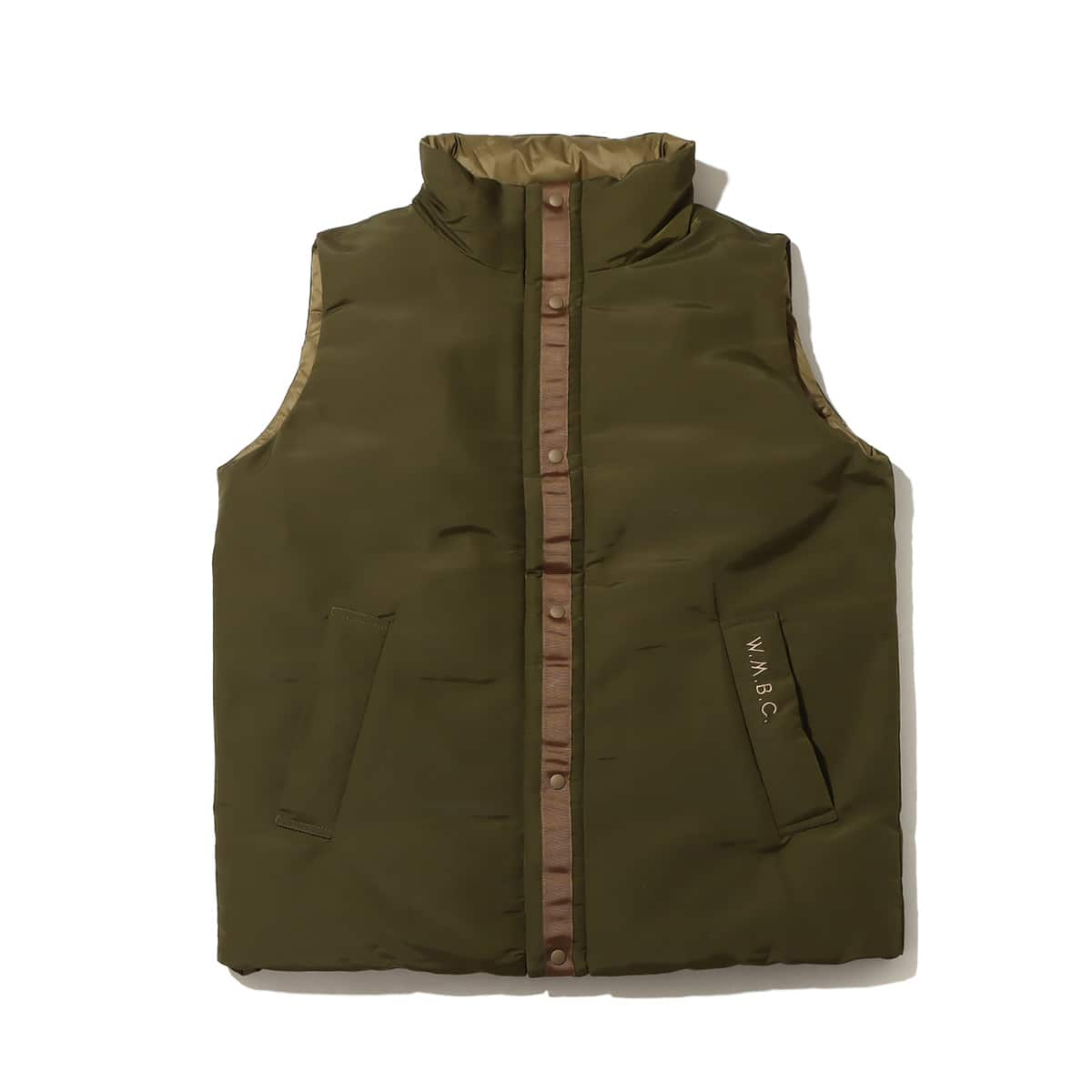 WHITE MOUNTAINEERING WMBC × TAION REVERSIBLE DOWN VEST KHAKI