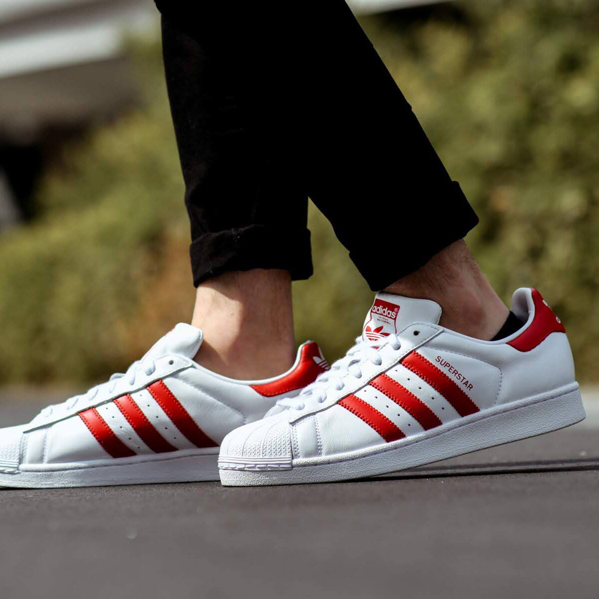 adidas superstar white scarlet