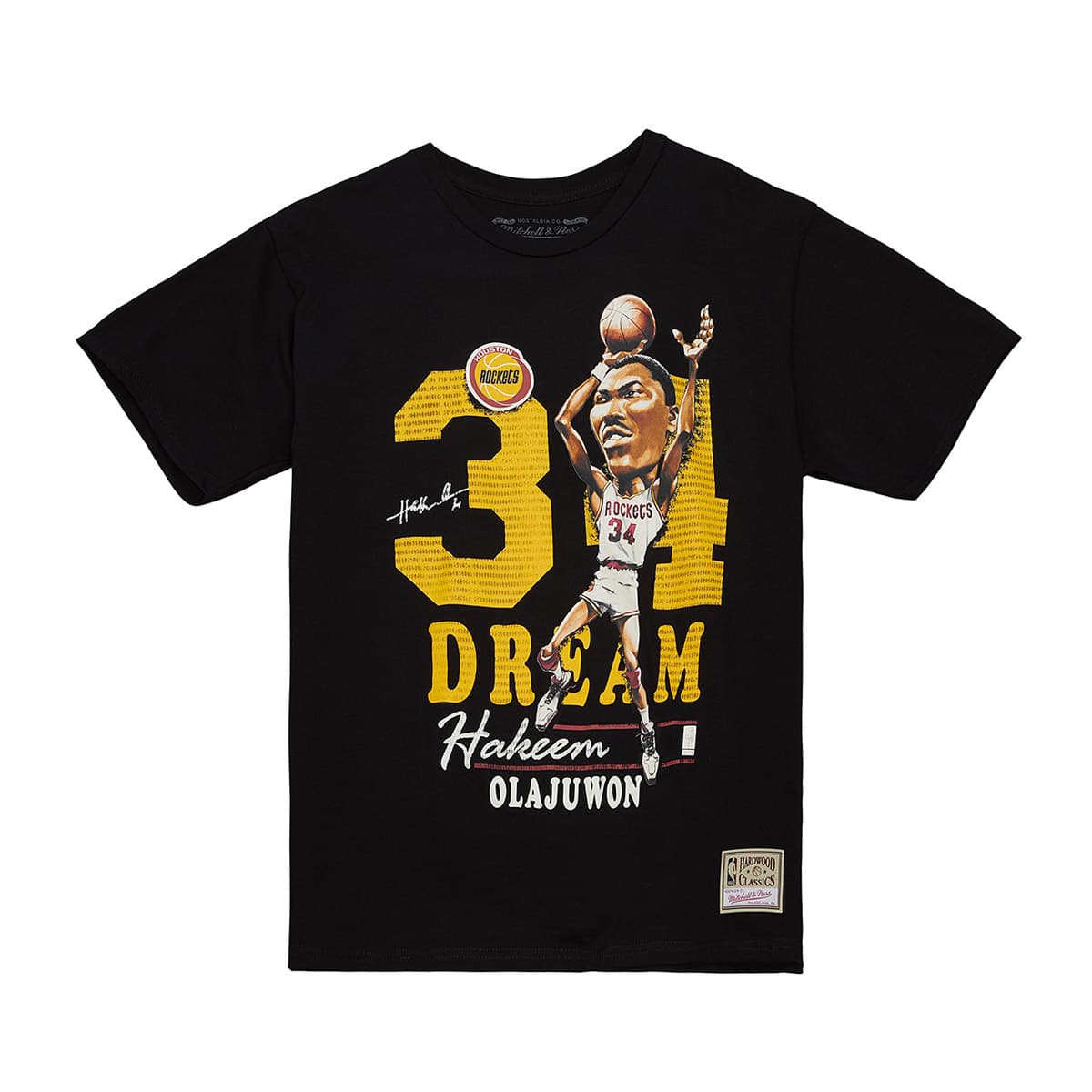 Mitchell & Ness HWC CARICATURES ROCKETS OLAJUWON BLACKのメイン画像