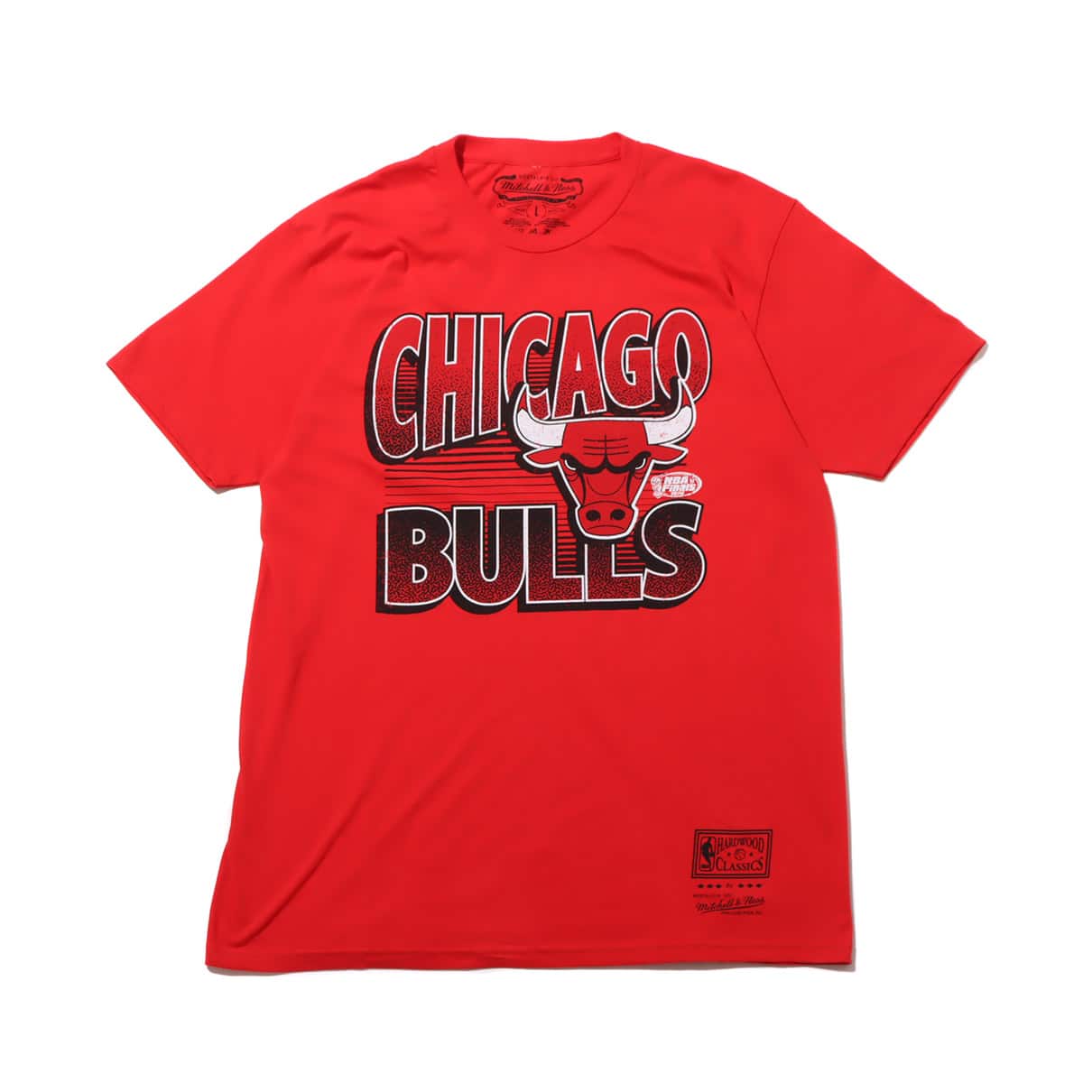 Mitchell & Ness NBA INCLINE STACKED TEE BULLS REDのメイン画像