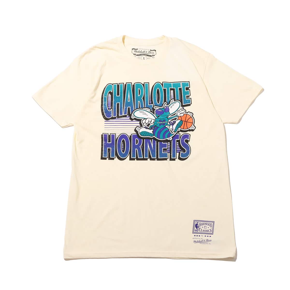 Mitchell & Ness NBA INCLINE STACKED TEE HORNETS CREAM 23SS-Iのメイン画像